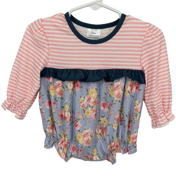 Abby & Evie Bubble Romper Baby Girl Size 6 Month Long Sleeve Floral Boutique - Picture 1 of 5